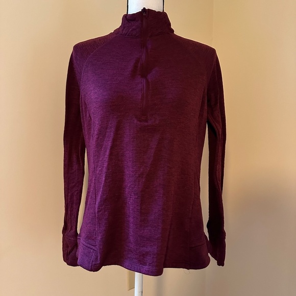 **AVIA* Maroon Long Sleeve Activewear Shirt Size Large (12-14) - Picture 1 of 8